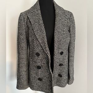 LOFT Black & White Tweed Peacoat, size S